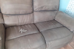 Stains - gone!. Before cleaning seater sofa