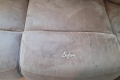 Stains. Before cleaning seater sofa