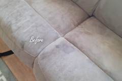 Heavy stains. Before cleaning seven seater sofa