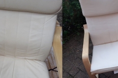 Upholstery chair before and after picture. A significant difference