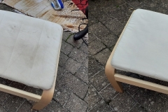 Upholstery before and after. A significant difference