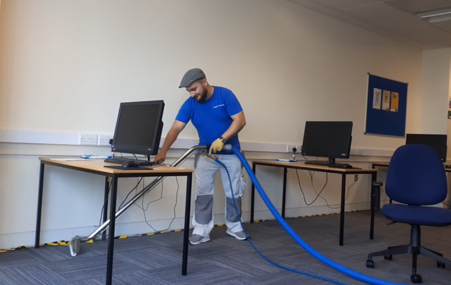 Commercial carpet cleaning at Kaplan training provider 1st Floor, City Exchange in Leeds.