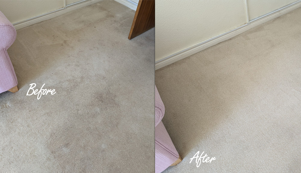 Heavy stained, domestic carpet cleaning
